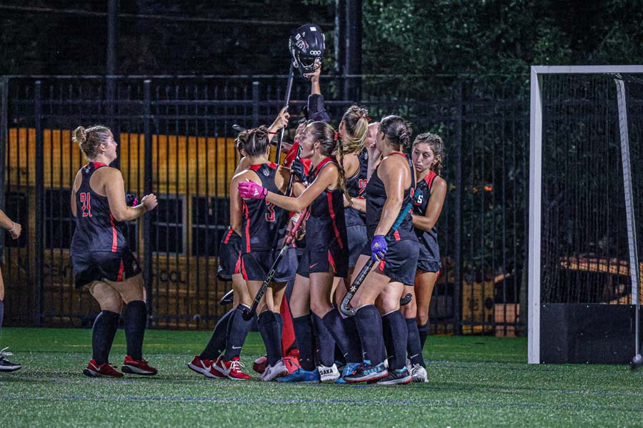 D'Youville University Field Hockey Team Huddle